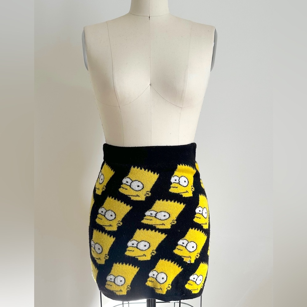 Jeremy Scott Bart Simpson Wool Knit Mini Skirt Size Medium